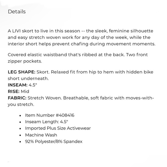 Livi Active Lane Bryant Pink Skort, 14/16, NWT - Picture 13 of 13